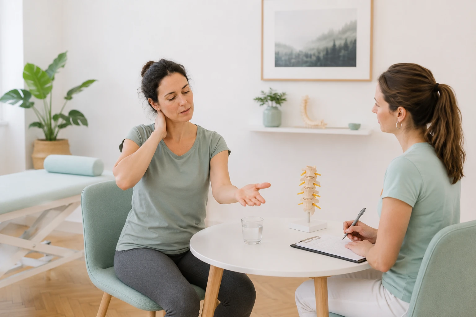 Beratungsgespräch zu Warnzeichen bei ausstrahlenden Nervenschmerzen im Gesundheitswerk Wien-Währing