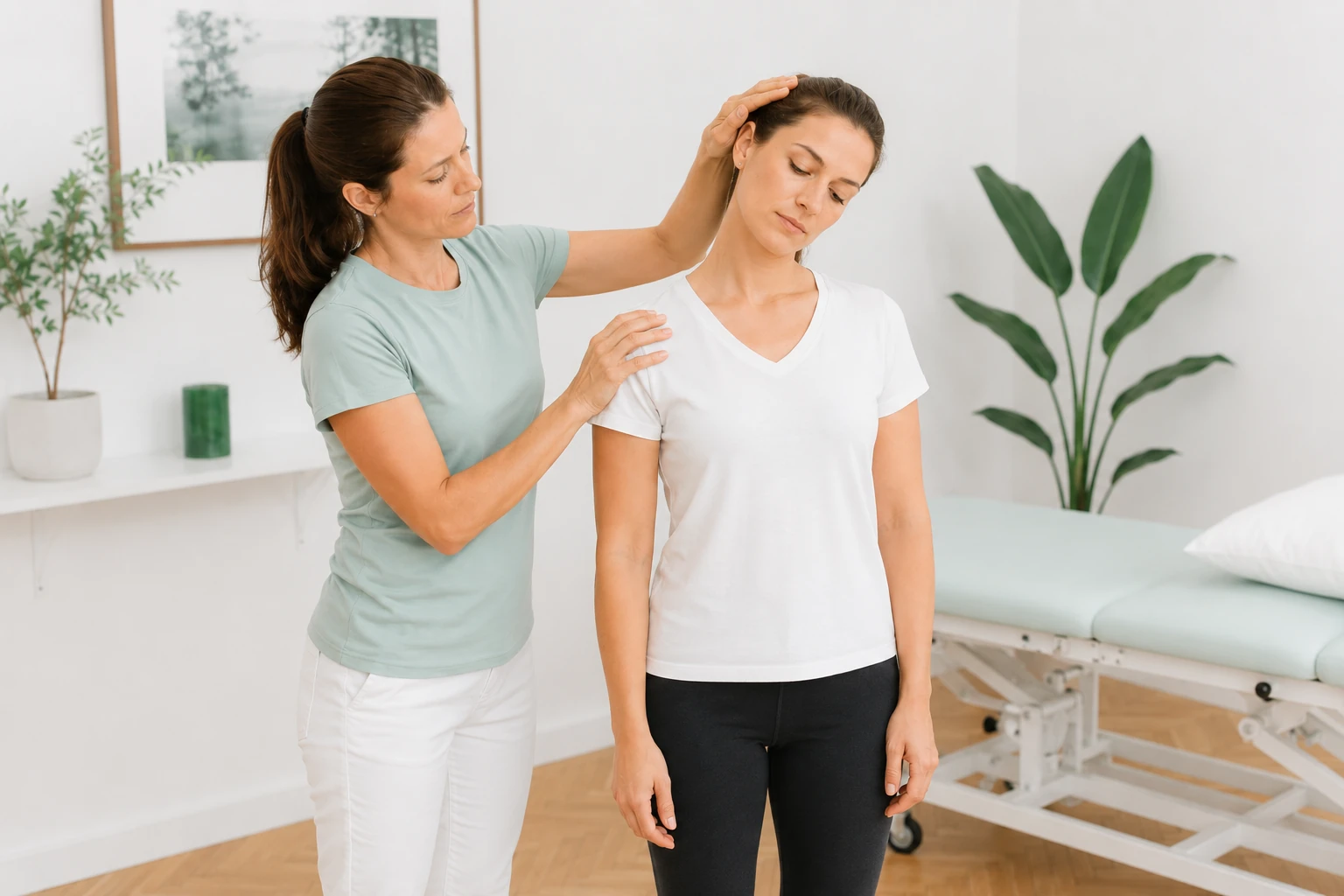Therapeutische Seitneigung bei Nackenschmerzen und Kopfschmerzen im Gesundheitswerk